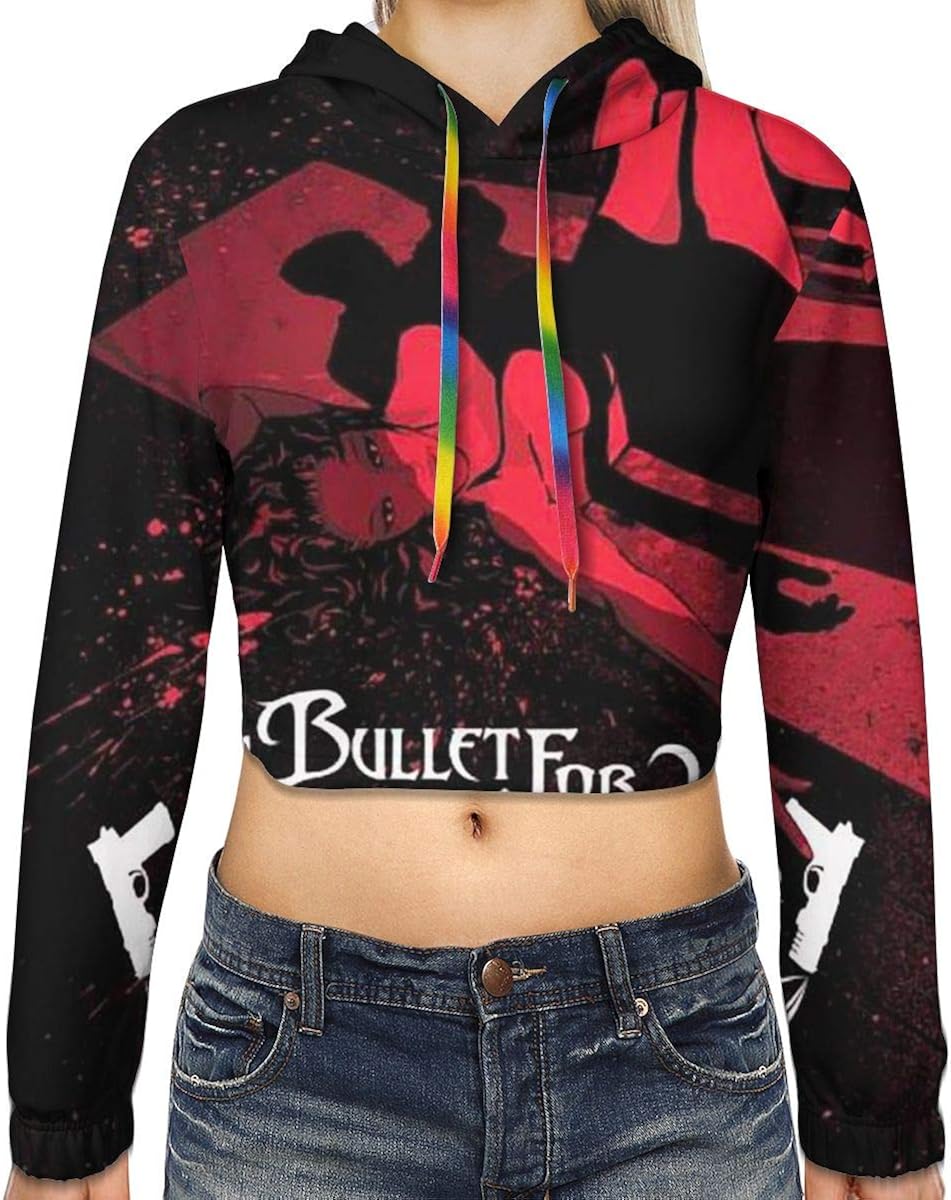 Bullet for My Valentine The Poison Womans Cute Crop Top Hoodie Navel Exposed Hooded