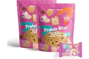 BHU FIT Bhu Foods Keto Bites, Peanut Butter Chocolate Chip Cookie Dough, Organic Keto Snacks for Adults & Kids, Gluten Free, Vegan, Low Carb & Sugar, Individually Wrapped (2 Pack)