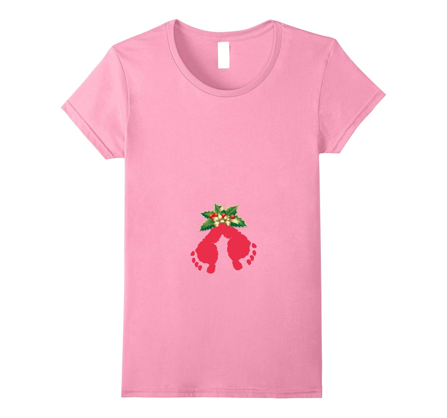 Womens Funny Christmas Humor Pregnancy Maternity T-Shirts-Rose