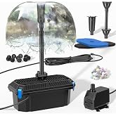 Biling Pond Filter with Fountain Pump Kits, 660GPH Koi Pond Filter with 40W Pond Pumps for Outdoor Ponds, Pond Fountain Kit for Garden Pond, Fish Tank, Water Feature - Corded Electric