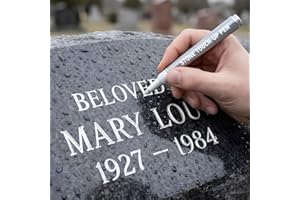 Golden Tombstone Marker Pen, Restores Faded Text On Tombstones And Granite Surfaces Weather-Resistant Quick-Drying Oil-Based 