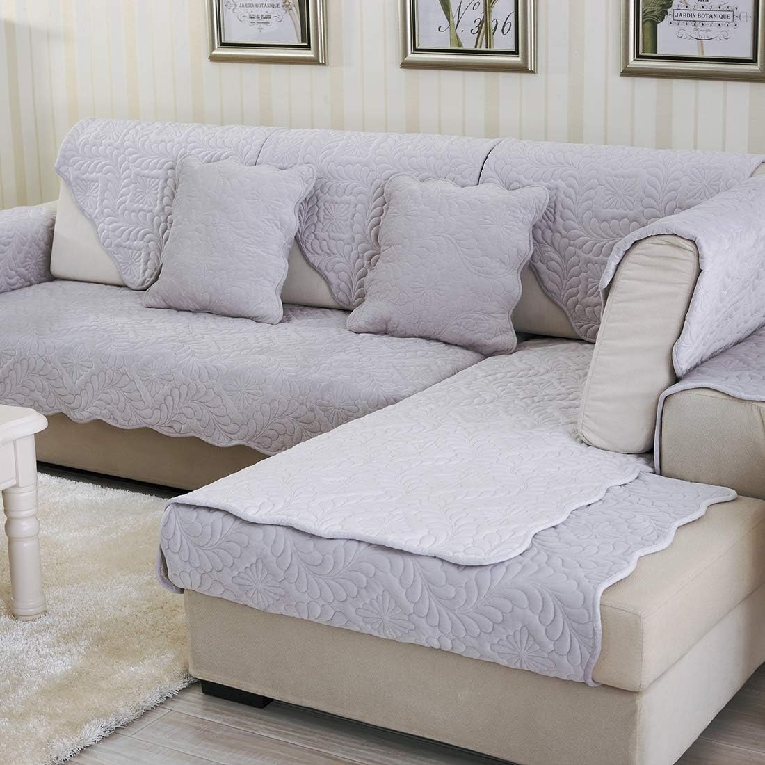 vctops Vintage Printed Quilted Sectional Armrest & Backrest