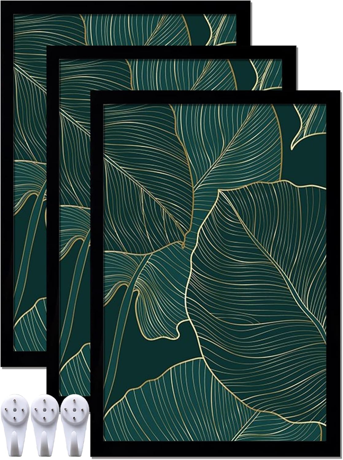 Photo Albums, Frames & Accessories - keibiubu Black 16x24 Poster Frame Set of 3, High Transparent Picture Frames for 16 x 24 Photo Poster Certificate Canvas Collage Wall Gallery Desktop Horizontal Vertical 16 By 24