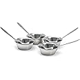 Cocotte Stainless Steel 3.15 Inch - 4 Pcs Mini Cocotte with Handle - Ramekin for Baking Julienne, Oven Safe, 3.38 Oz, OFXDD