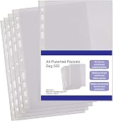 SUMMIT A4 Punched Pockets 500 Clear Sleeves Reinforced Multi-Punched Spine 40