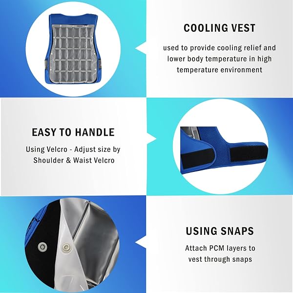 PHASE CHANGE COOLING VEST BY ICY WRAP FOR MEN & WOMEN, HOT WEATHER, ICE REFLECTIVE VEST WITH 30 PCS ICE PACKS, HIGH TECH PHASE CHANGE PCM MATERIAL, STAYS COLD FOR 1 HOUR +.