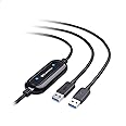 Cable Matters USB 3.0 Data Transfer Cable PC to PC for Windows, USB Transfer Cable in 6.6 ft - Easy Computer Sync Software Key Included, Works with Windows 11/10/8/7/Vista/XP, Compatible with PCMover