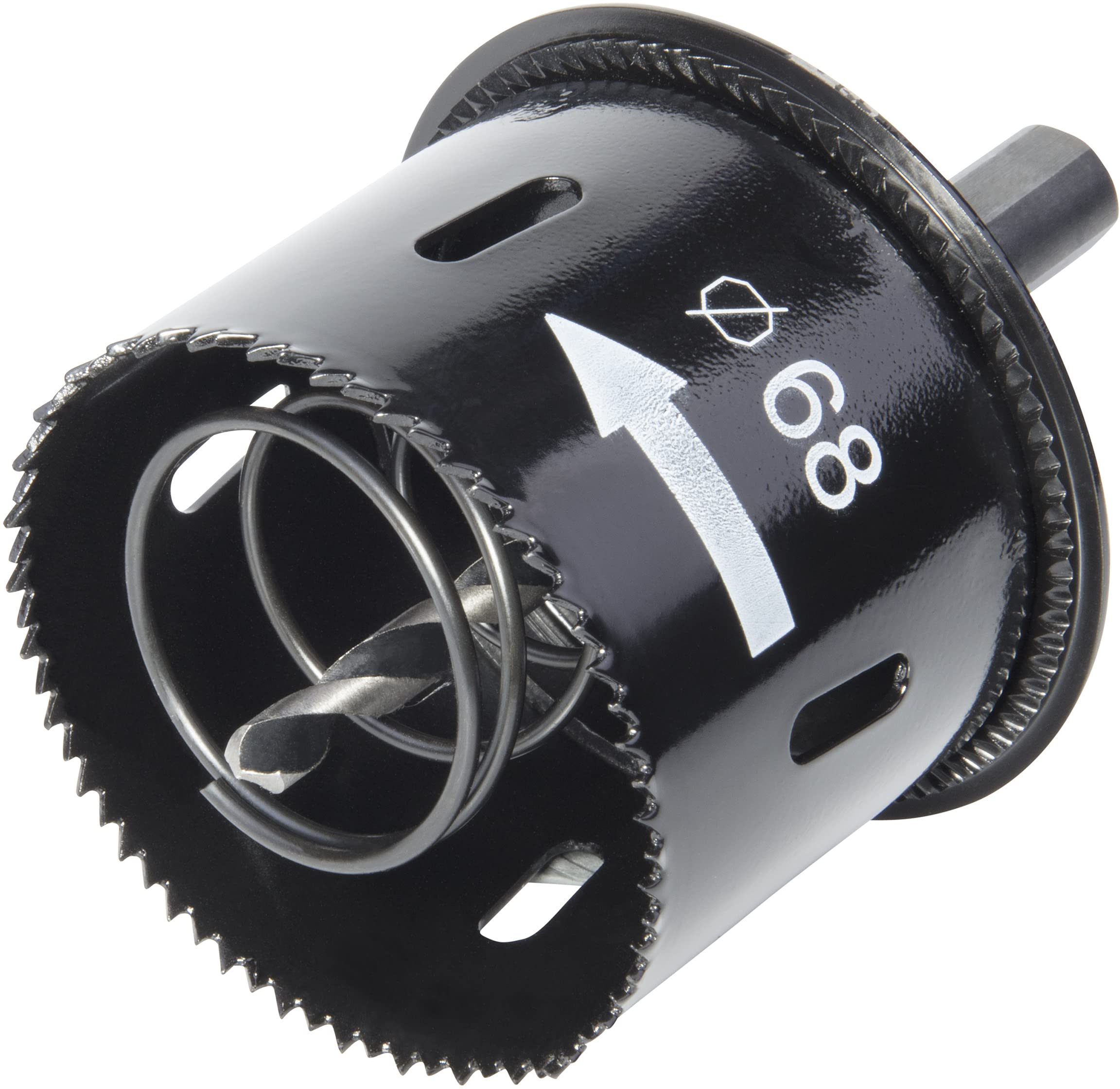 wolfcraft Hole Saw With Ejector and Edge Countersink Bit, Ø68mm I 2158000 I For socket installations in wood and drywall, cutting depth 44 mm