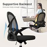 Naspaluro Ergonomic Desk Chair Mesh Back Flip-Up Armrests Black view 5