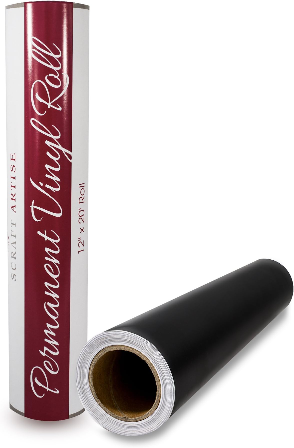 Scraft Artise Permanent Vinyl Roll Black Matte 12 Inch by 20 Feet Compatible with Silhouette Cricut Brother Scan N Cut and Other Die Cutters to Make Monograms Stickers and Decals
