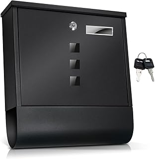 TÄGA 2214 Design Briefkasten anthrazit mit Zeitungsfach, Namensschild, Sichtfenster, Edelstahl pulverbeschichtet, abschließbar, 2 Schlüssel, Farbe: matt, anthrazit