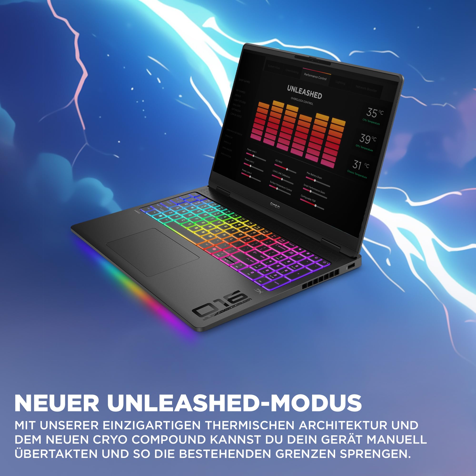 HP Omen MAX Gaming Laptop | 16 Zoll 2K Display 165Hz | Intel Ultra 9-275HX (24C) | NVIDIA GeForce RTX 5080 16GB VRAM | 32GB DDR5 RAM | 1 TB SSD | Windows 11 | QWERTZ | Alu Gehäuse | Shadow Black 9