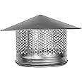 8 Inch Round Roof Rain Cap HVAC Vent Galvanized Steel All Weather Chimney Cap Roof Top Round Roof Vent with Rubber Gasket for Perfect Insulation Vent Cover (8'' Inch)