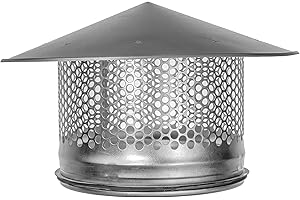 REPA MARKET 8 Inch Round Roof Rain Cap HVAC Vent Galvanized Steel All Weather Chimney Cap Roof Top Round Roof Vent with Rubber Gasket for Perfect Insulation Vent Cover (8'' Inch)