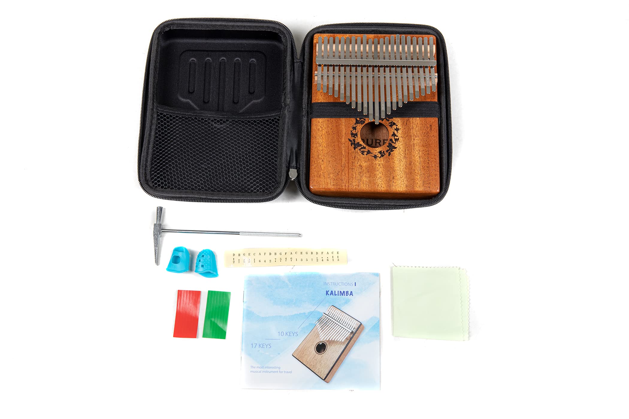 GEWA Kalimba thumb piano mahogany, motif reeds, 21 steel reeds, tunable, incl. bag, tuning hammer, instructions