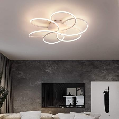 QLIGHA Moderne LED-Deckenleuchte Weißer Aluminium-Spiralblumentyp