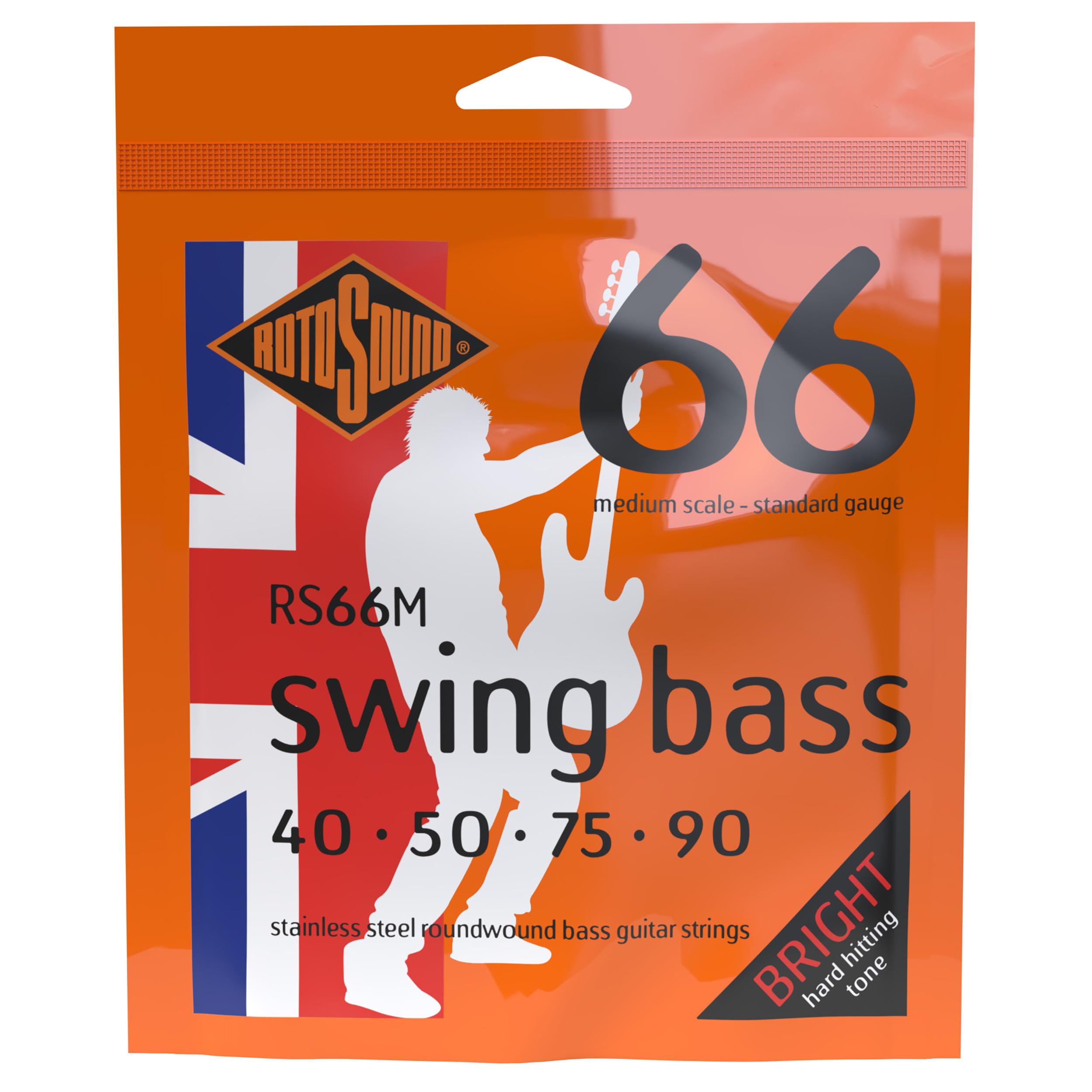 Rotosound Strings for Electric Bass SWING 66 STAINLESS SETS 4-string RS66M MEDIUM SCALE Stainless MEDIUM Scale 40-90