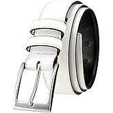 Men's Belt Classic Genuine Leather Smooth Dress Belt 1-3/8"(35mm) Wide