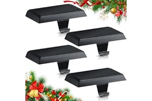 Zhengmy 4 Pcs Christmas Stocking Holders for Mantle Weighted Stocking Holder Fireplace Hangers for Xmas Holiday Party Decoration (Black)
