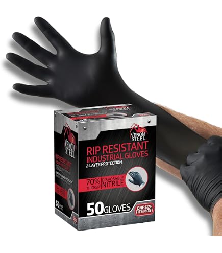 Medline VEN6045R Venom Steel Premium Industrial Black Nitrile