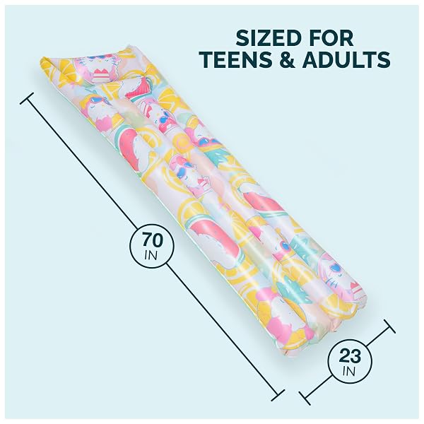 SWIMWAYS HELLO KITTY SUNTANNER POOL FLOAT, INFLATABLE FLOATS & TOYS, SWIMMING POOL ACCESSORIES & BEACH ESSENTIALS FOR TEENS AGED 14 & UP