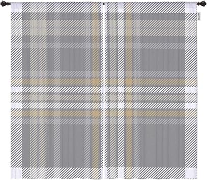 Amazon Com Moslion Buffalo Check Window Curtains Retro Geometric