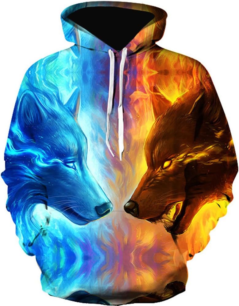 Owence Unisex Realistic 3D Digital Pullover Sweatshirt Hoodie Hooded Sweatshirt Hoodie