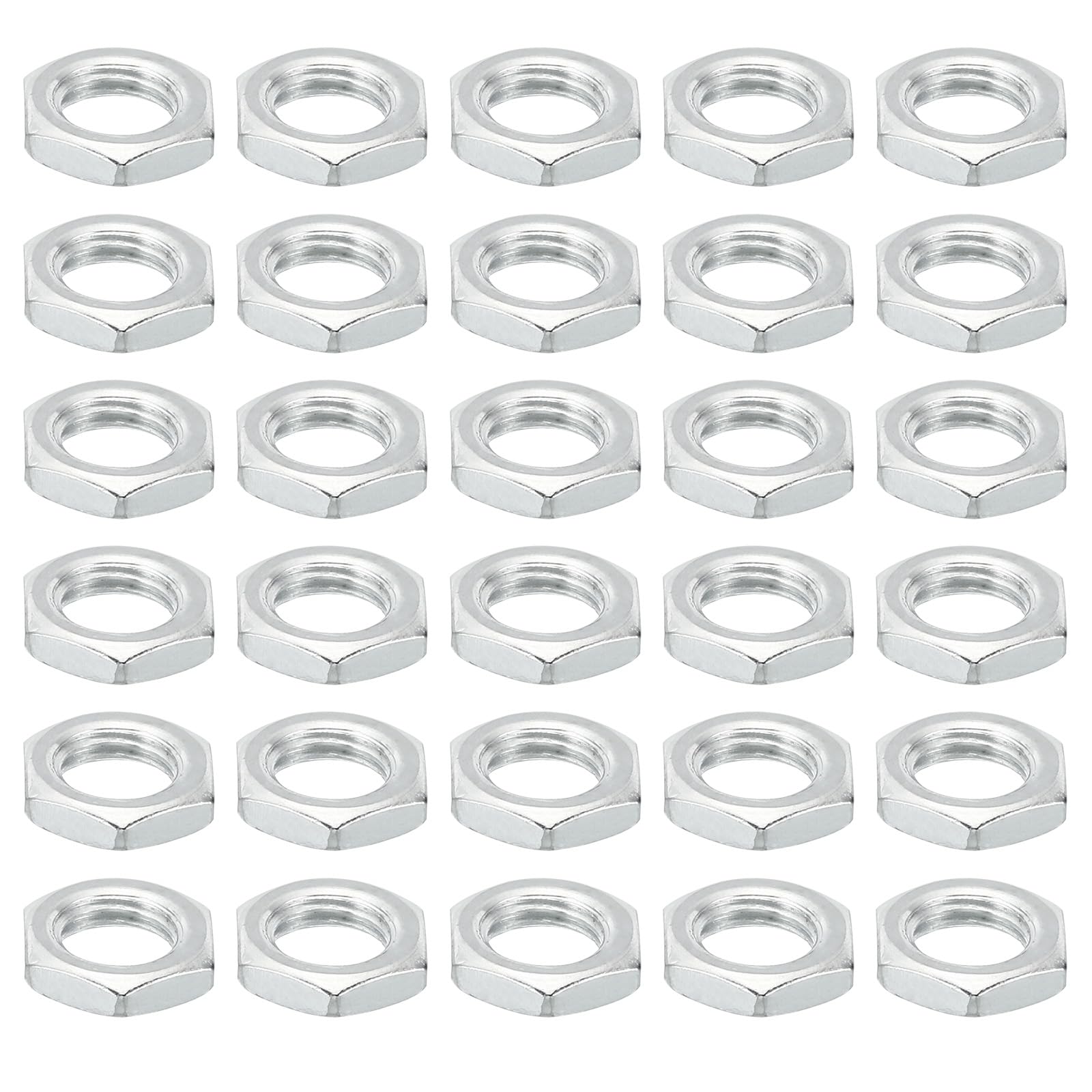 PATIKIL M8x1.0 Steel Hex Nuts, 60 Pack Metric Thread Zinc Plated Finished Hardware Nuts Screw Bolt Fasteners for Lamps Machinery Repair 3mm Height