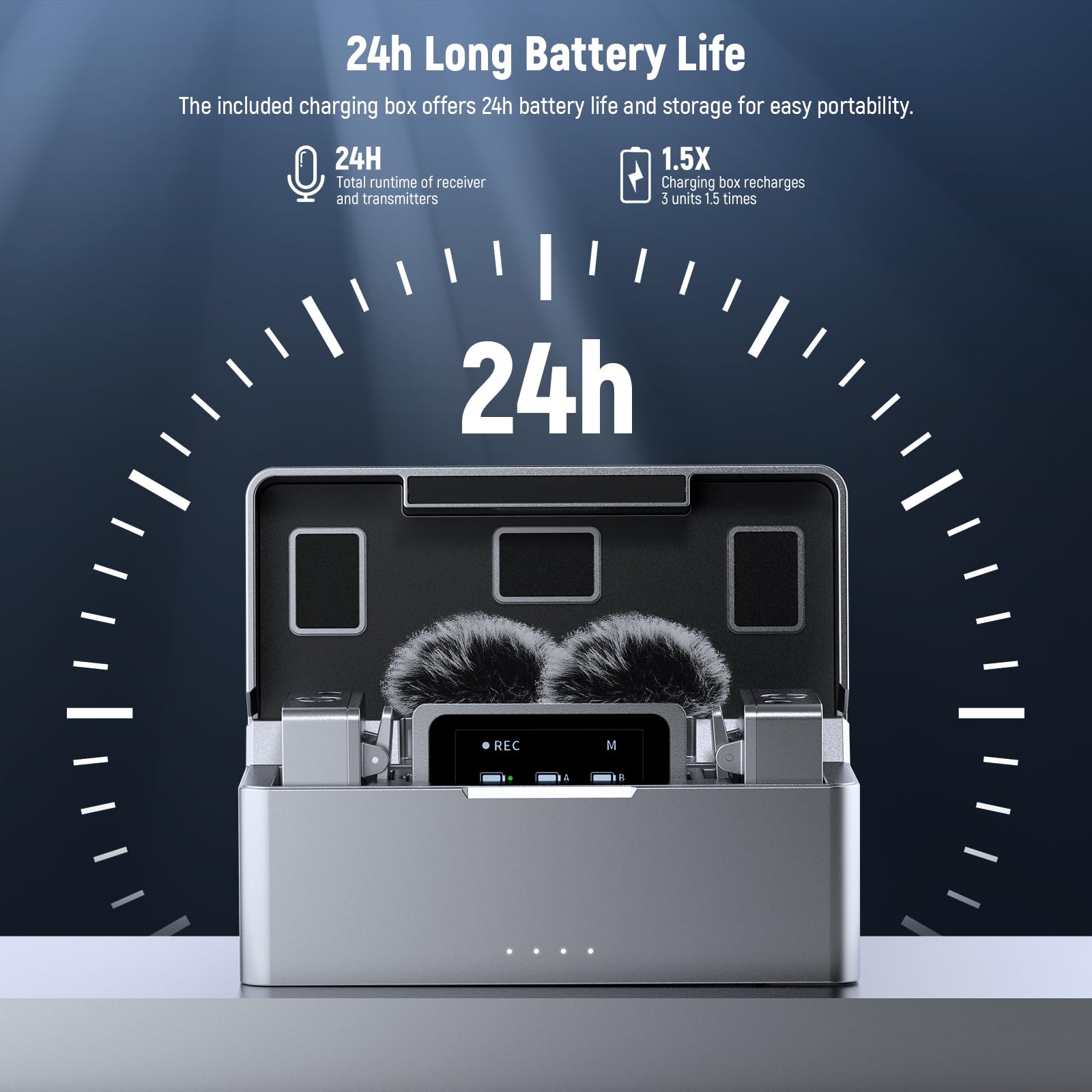 Neewer CM31 Wireless Lavalier Microphone with 8GB Storage 820ft Range 48KHz 24Bit Noise Cancelling Compatible with iPhone iPad Android PC Camera YouTube/TikTok Stream Podcast Interview