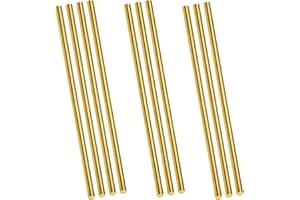 10PCS Solid Brass Rods 1/8" x 12",Lathe Bar Stock Kit Brass Round Rod 3mm/1/8 in Diameter H59 for,Knife Handles and DIY Craft
