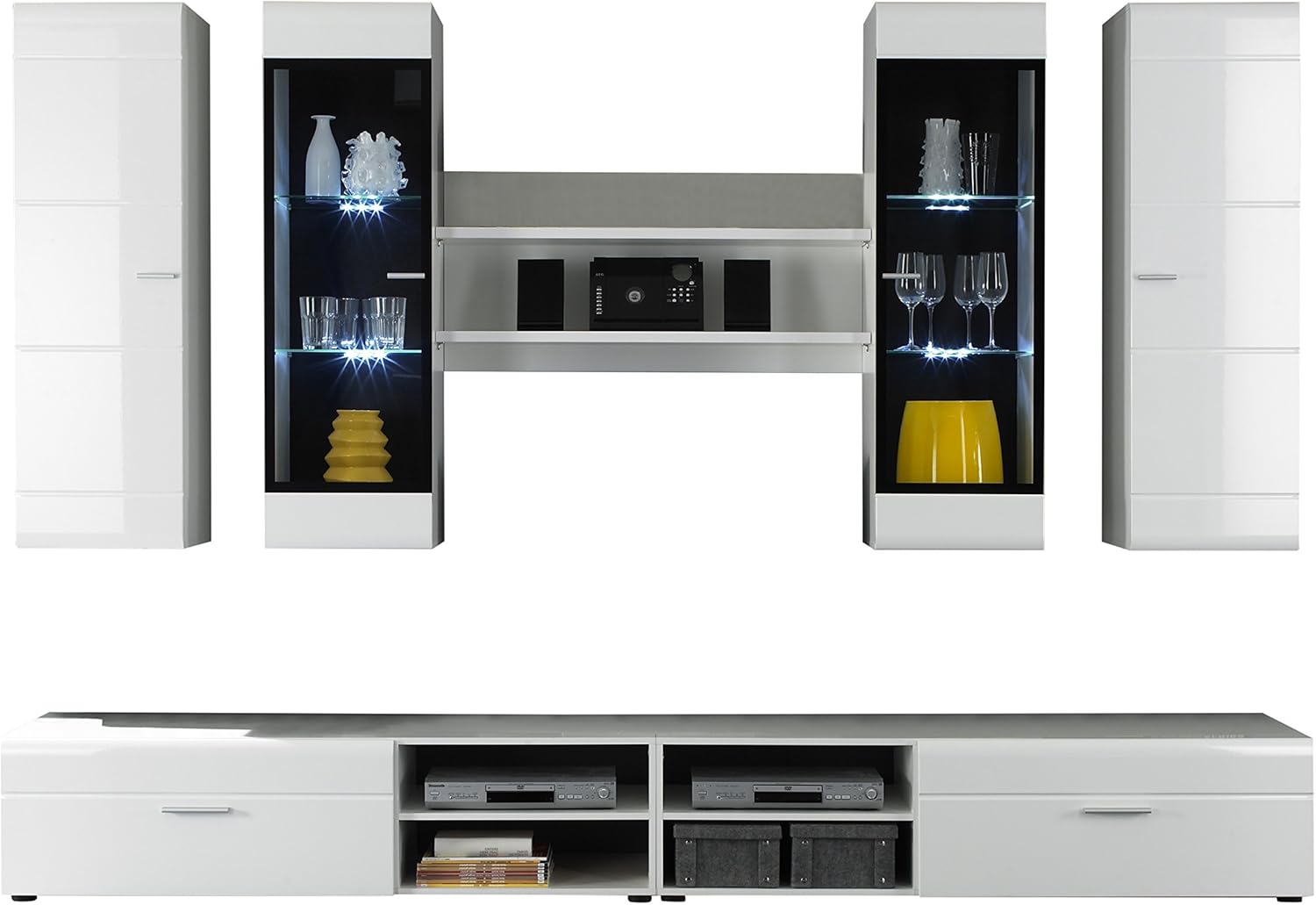 Furnline Soporte de TV de Alta Brillante de Pared Unidad Juego de