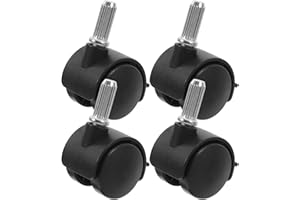 Ciieeo Swivel PU Chair Caster Wheels 4Pcs 1 Inch with Locking Brakes for Heavy Duty Furniture and