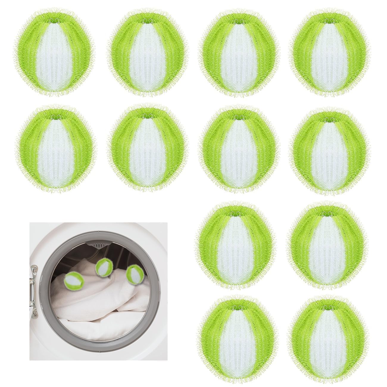 12Pcs Pet Hair Remover for Laundry,Effective Pet Dog Cat Hair,Laundry Pet Hair Catcher,Washing Machine Hair Catcher,Reusable Lint Remover for Clothes