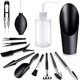 Succulent Tools, 13 Pcs Mini Garden Tool Set, Transplanting Tools Set,Succulent Care kit for Succulent Miniature Gardening Plant, Black