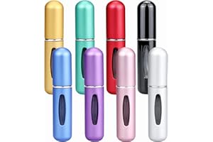 QMET Refillable Perfume Atomizer Travel,8Pcs 5ML Portable Mini Pocket Perfume Atomizer Bottle Spray for Women Mens Small Mister Spray Bottle for Travel Accessories