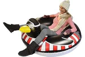GoFloats Winter Snow Tubes - Choose from Unicorn, Disney's Frozen, Ice Dragon, Polar Bear, Penguin, Flamingo - Inflatable Sled for Kids and Adults