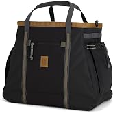 Topo Designs Mountain Gear Bag (Black/Neutral) | Enormous Tote Style Free Standing Truck Storage Bag, 52L Storage Volume, Expandable Side Pockets, Removable Shoulder Strap