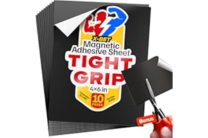X-BET MAGNET Strong Self-Stick Adhesive Magnetic Sheets 10 Pcs (4"x6"/10x15cm) – Customizable Magnetic Paper for Photo, Magnet Stickers, Labels, Crafts; for Fridge, Lockers, Whiteboards, Office, Projects
