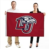 Liberty Flames College Sports Printed Flag - NCAA Licensed - Nylon - School Banner (Red, Blue) (4' x 6')
