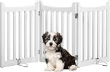Yaheetech Wooden Dog Gate Indoor 3 Panels 61 cm H 152 cm L White