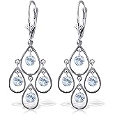 2.4 Carat 14k Solid White Gold Vanilla Dreams Aquamarine Earrings