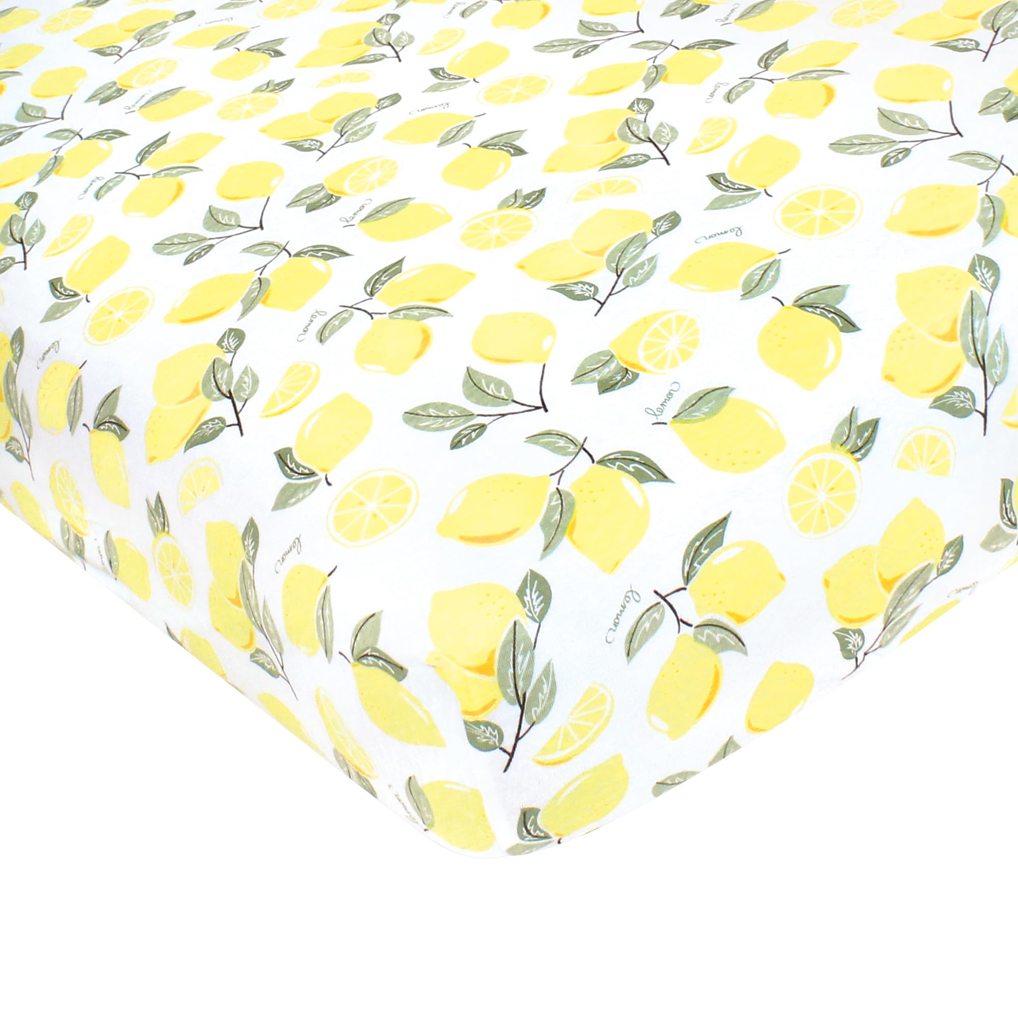 Photo 1 of Hudson Baby Unisex Baby Cotton Fitted Crib Sheet, Lemon, One Size