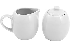 OLD AMSTERDAM PORCELAIN WORKS White Ceramic Creamer and Sugar Service Set with Lid