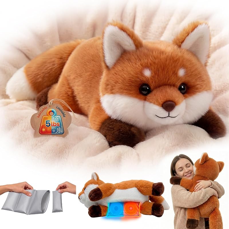 Mewaii Weighted Teddy Fox Plush Heated 2.3kg Cloud-Soft Texture