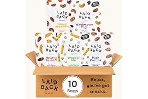 Laid Back Snacks | 5-Signature Snacks Regular Size Variety Pack - 10 bags of 130g