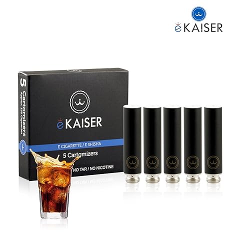 E-Zigarette | E-Liquid 5er Pack Schwarz Cartomizer | Cola-Geschmack | E-Shisha | für eKaiser Wiederaufladbar E-Shisha Zigaret
