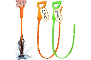 Beatifoyo Drain Snake, Drain Clog Remover,Hair snake Tool Opener, sink snake for Sewer Kitchen Sink Bathroom Tub Toilet Clogged Drains Relief Cleaning Tool(1pc 25 Inch +1pc 20inch)