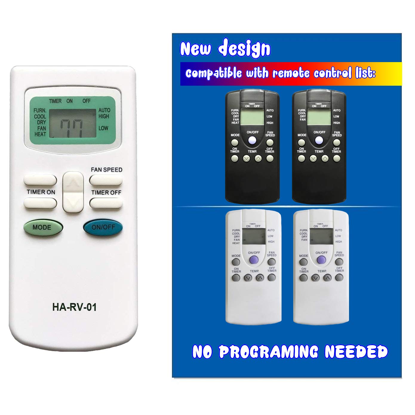 Photo 1 of Replacement for Carrier Air V Airv Rv Air Conditioners Remote Control for 12-50095-00 12-50074-00 12-50152-00 68RV11302A 68RV14102A 68RV14103A 68RV14112A 68RV15102A 68RV15103A 68RV0010AA 68RV0010BA