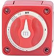Battery Switch,300A 3 Position Dual Circuit Power Disconnect Cut Off Isolator Battery Switch ON/Off Rotary Actuator for Marine Boat Car Truck Trailer RV