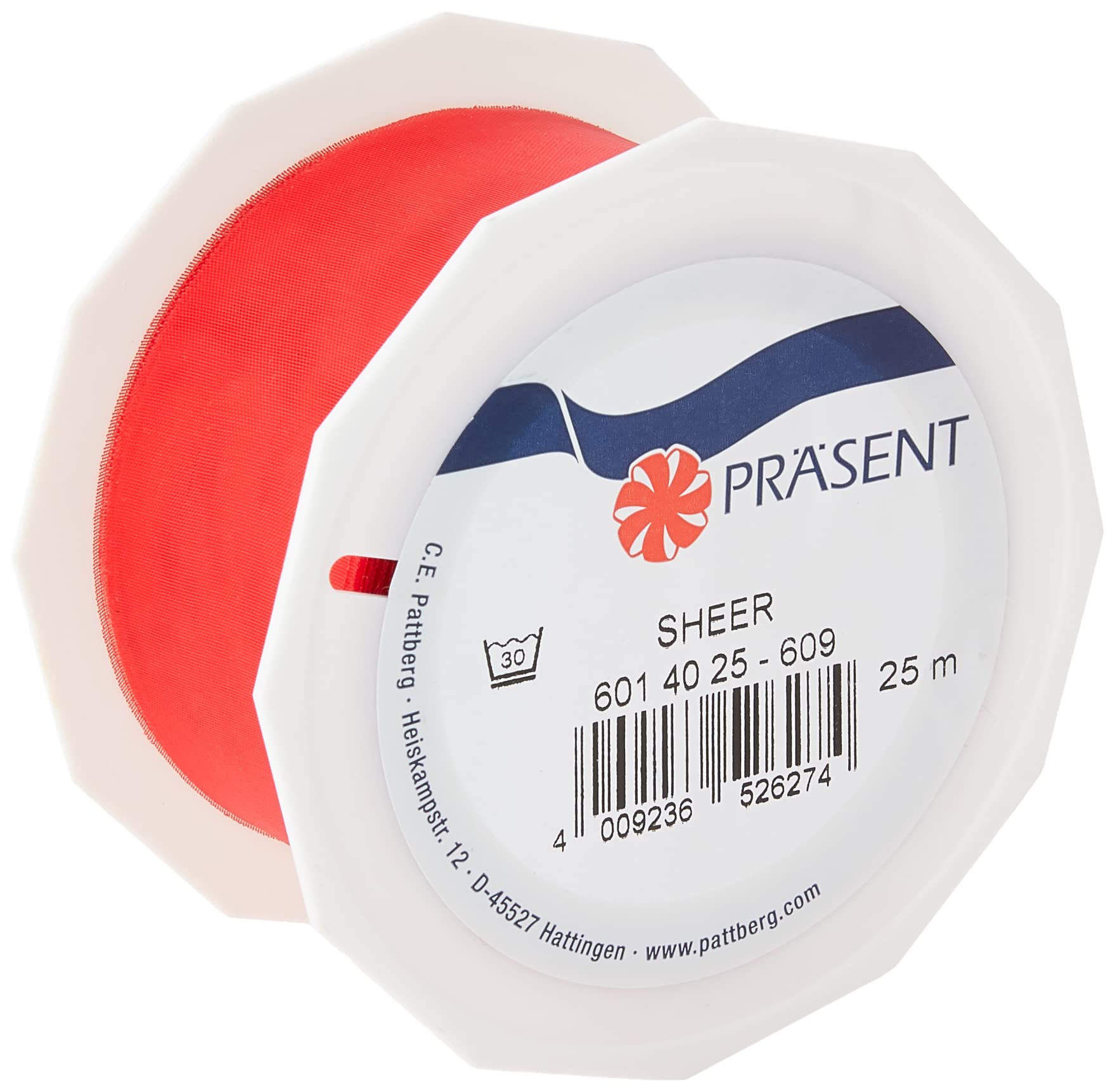 C.E. Pattberg Sheer Organza Ribbon Red, 27 Yards Gift Wrap Ribbon, 1.6 inches Width, Accessories for Decoration & Handicrafts, Decoration Ribbon for Presents, for Every Occasion